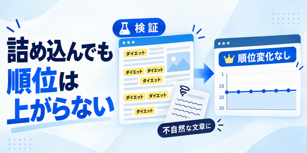 そもそもキーワードを詰め込んでも順位は上がらない